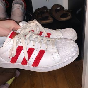 White and red Adidas